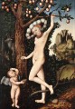 Cupido quejándose con Venus Lucas Cranach el Viejo desnudo